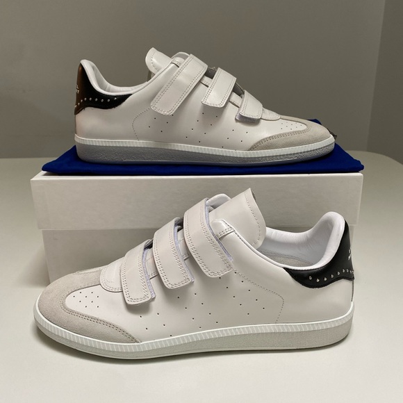 Isabel Marant Studded Classic Beth Sneaker in White/Black sz 40 New in Box - Picture 4 of 10